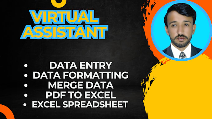 Gig Preview - Expert virtual assistant for data entry, split, and typing in excel