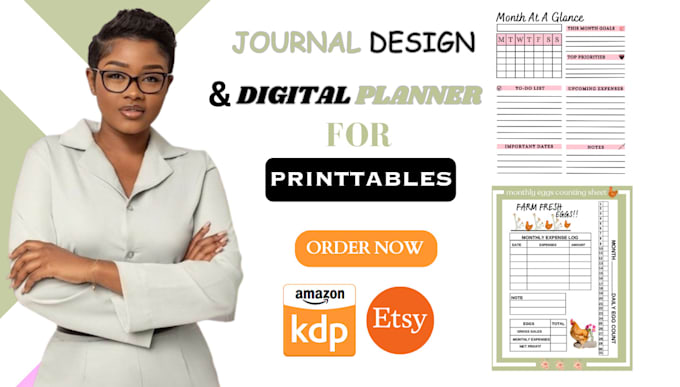 Gig Preview - Do journal design, digital planner for printable, customized planner, workbook