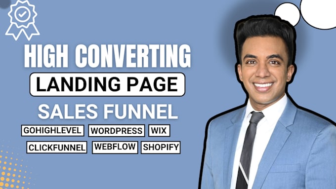 Gig Preview - Gohighlevel clickfunnel wix wordpress webflow shopify sales funnel landing page