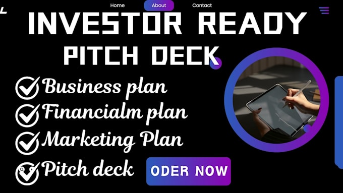 Gig Preview - Write investor ready business plan marketing plan pitch deck financial plan