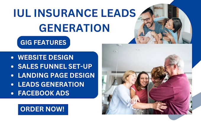 Gig Preview - Iul insurance leads iul insurance landing page iul insurance website