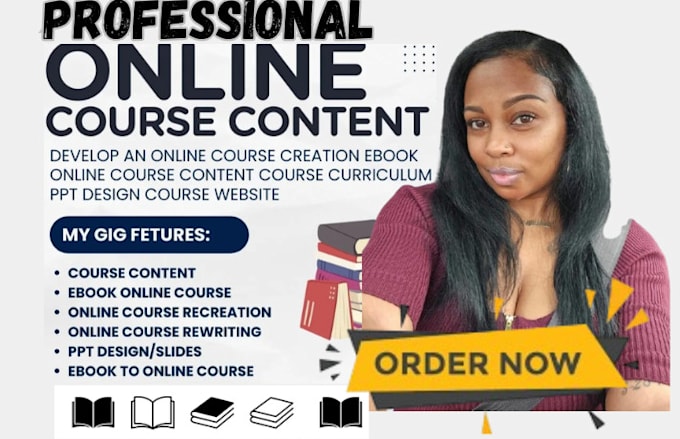 Gig Preview - Create online course content training manual course creation ebook marketing