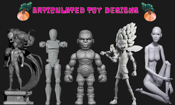 Gig Preview - Create custom 3d bjd models toy figures and action figure designs