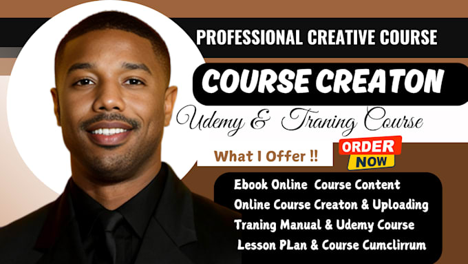 Gig Preview - Create online course creation, amazon course, training manual, course creator