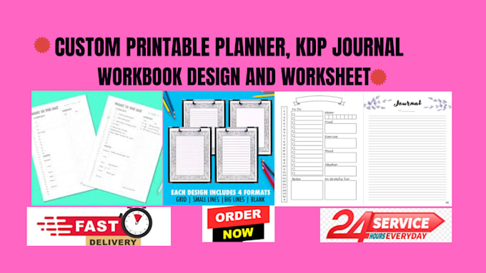 Gig Preview - Design digital, manifestation journal printable planner workbook on canva