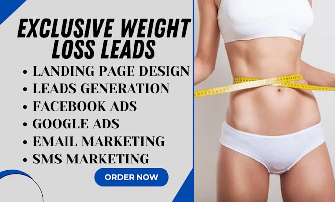 Gig Preview - Generate weight loss leads pharmacy leads weight loss website landing page