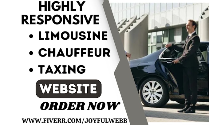 Gig Preview - Design limousine website chauffeur taxi booking  car dealership booking website