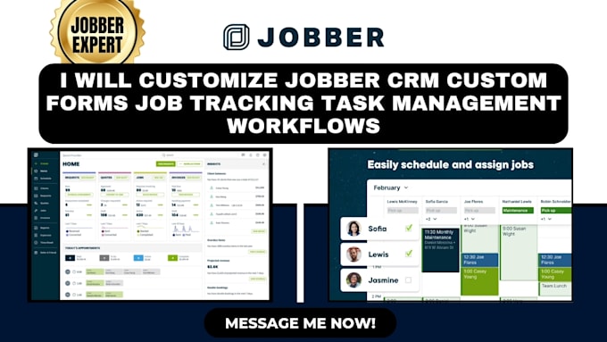 Gig Preview - Customize jobber CRM custom forms job tracking task management setup workflows