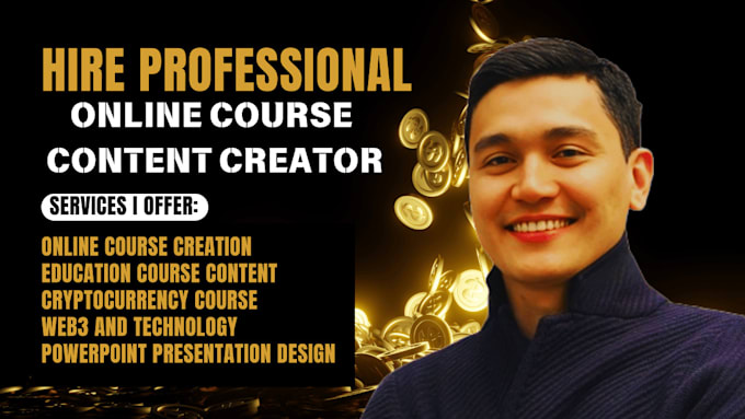 Gig Preview - Be expert online course content creator for business marketing startup growth