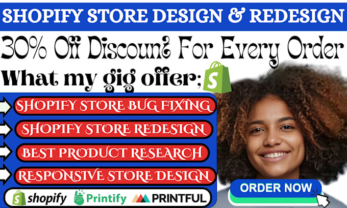 Gig Preview - Design, redesign shopify dropshipping store, shopify website as shopify expert