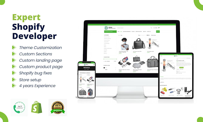 Gig Preview - Be your expert shopify developer for custom theme development and bug fix