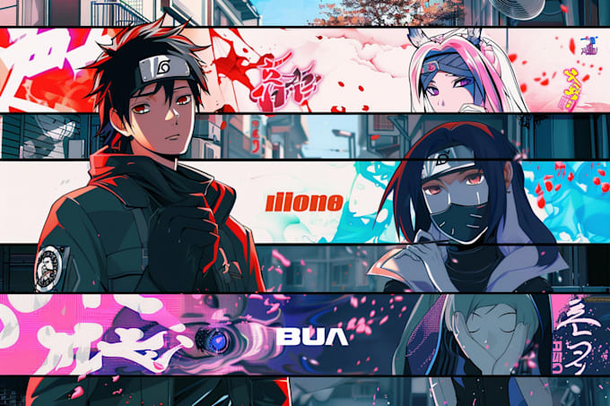 Gig Preview - Make epic anime banner youtube banner twitch banner