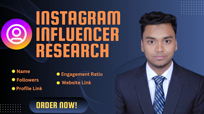 Gig Preview - Do influencer research for instagram marketing