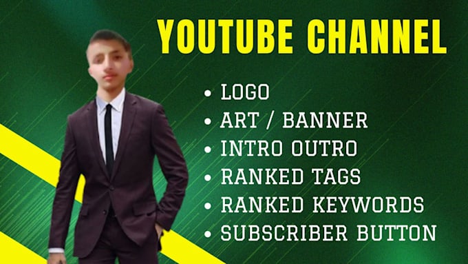 Gig Preview - Create yt channel logo,banner,intro outro and channel setup