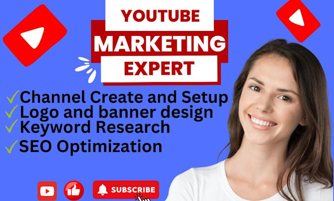 Gig Preview - Create and setup your youtube channel with SEO, keyword research