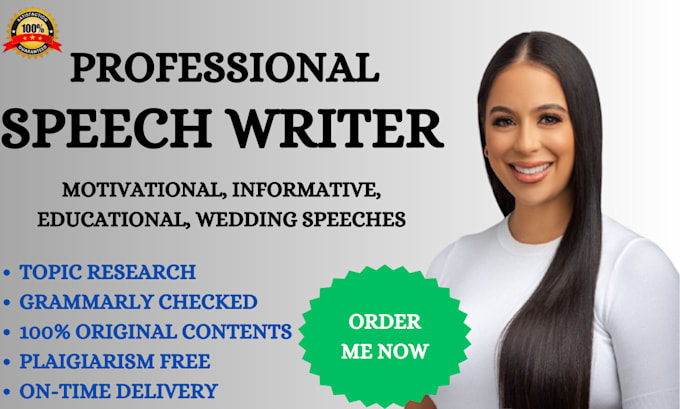 Gig Preview - Write speech on any topic in 24 hours, professional speechwriter