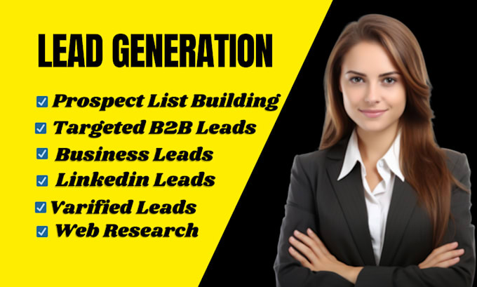 Gig Preview - Do b2b lead generation business leads linkedin leads and email list building