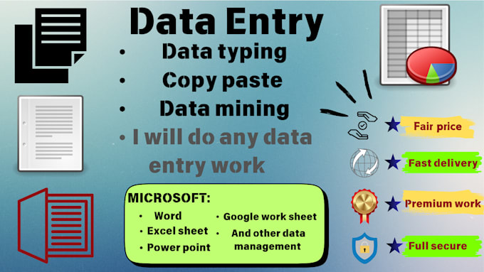 Gig Preview - Do data entry job with your preference on time