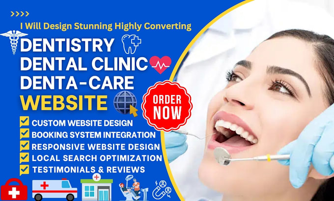 Gig Preview - Design redesign dental dentistry dentist healthcare health and wellness website