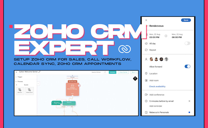 Gig Preview - Setup zoho CRM for sales, call workflow, calendar sync, zoho CRM appointments