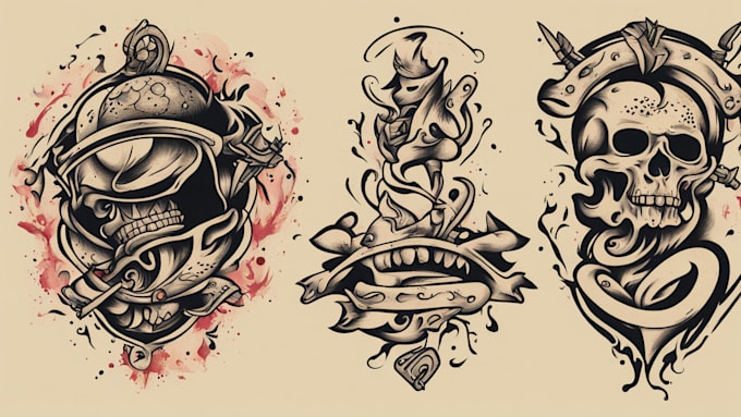 Gig Preview - Create custom logo old school traditional tattoo design