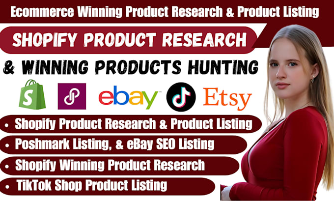 Gig Preview - Find shopify product, winning product research, or tiktok shop product listing