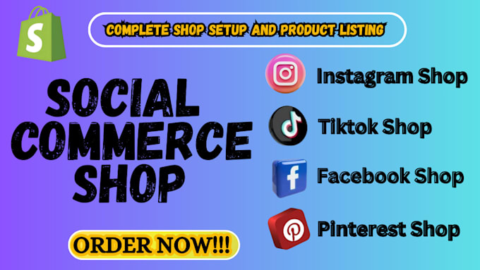 Gig Preview - Setup facebook shop, tiktok shop, instagram shop, pinterest shop and boost sales