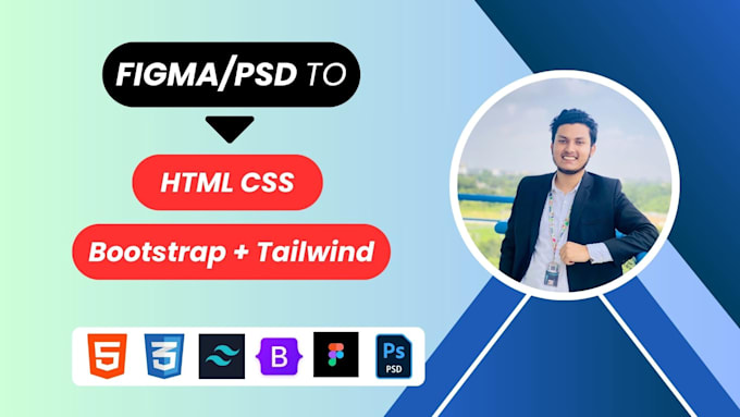 Bestseller - convert figma design to html css psd to html bootstrap 5 responsive tailwind css