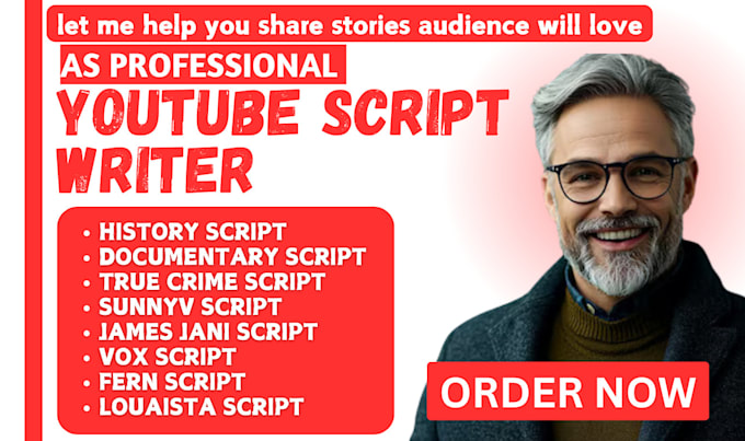 Gig Preview - Write engaging documentary youtube script magnate media like, ferns video script