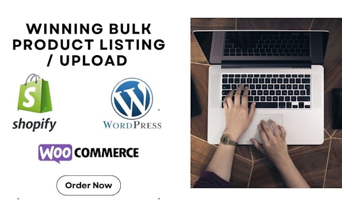 Gig Preview - Do bulk product upload listing on shopify woocommerce wordpress stores