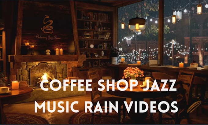 Gig Preview - Create rain video, relaxing  meditation coffee shop jazz music videos