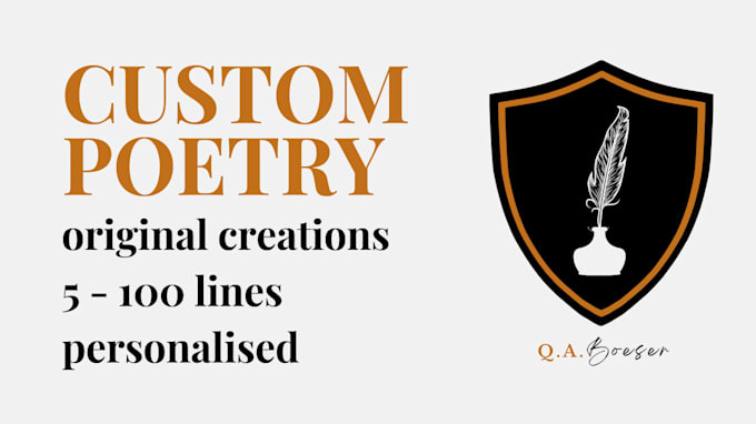 Bestseller - write an original poem for you in english or dutch