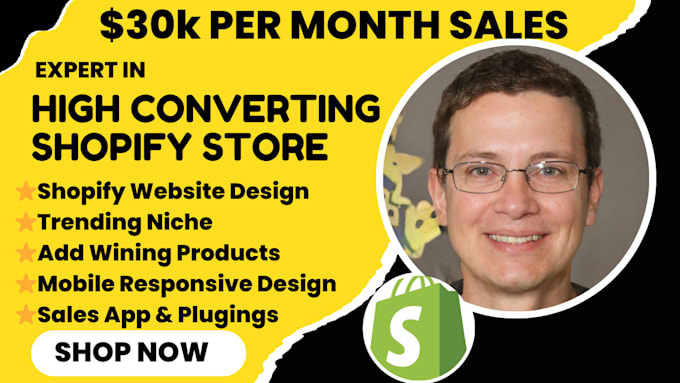 Gig Preview - Design shopify dropshipping website shopify store redesign shopify website