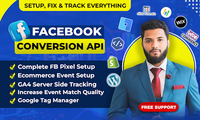 Gig Preview - Setup meta facebook pixel conversion API server side tracking via GTM