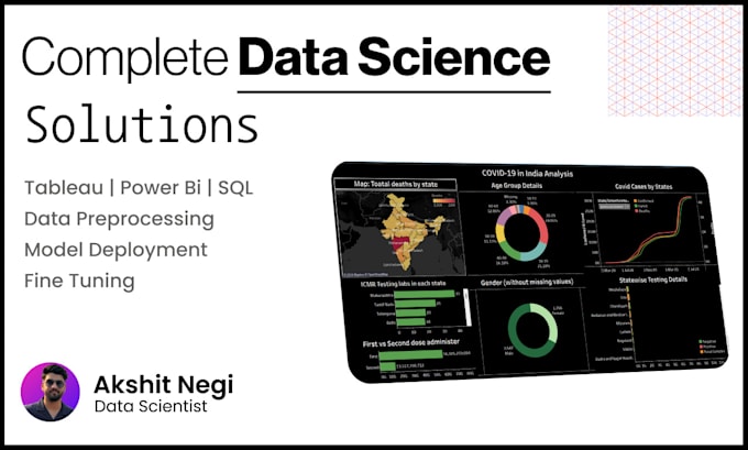 Gig Preview - Do projects on data science, ml, ai, python, tableau projects