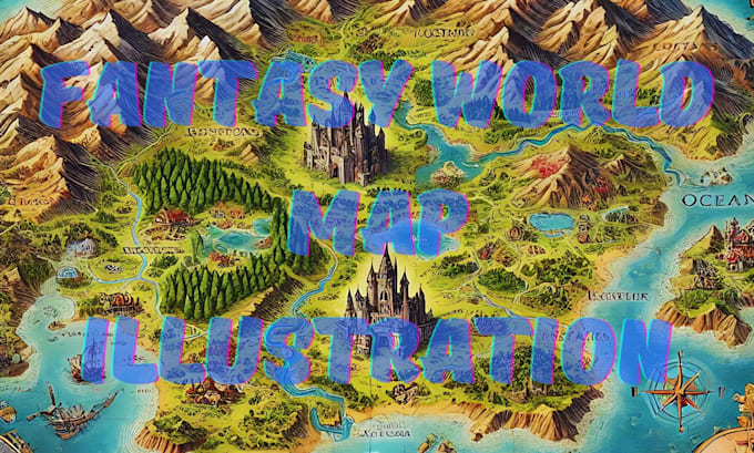 Gig Preview - Draw fantasy vector isometric city travel event rpg game world map illustration