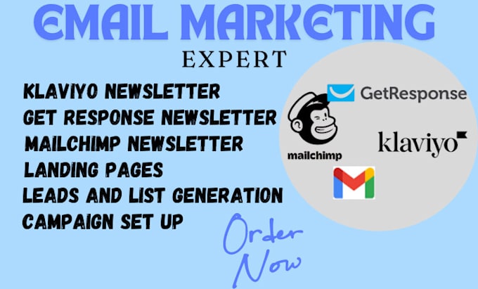 Bestseller - setup newsletter, email campaign on getresponse, mailchimp, klaviyo