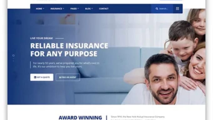 Gig Preview - Design automated life insurance website,insurance website,insurance landing page