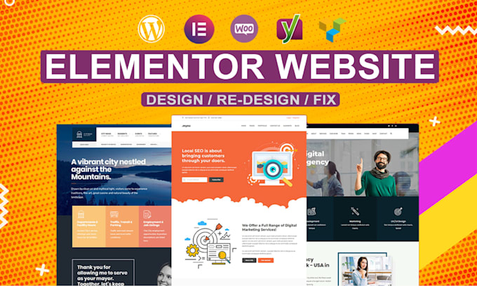 Gig Preview - Design, redesign website by elementor pro