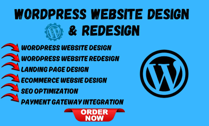 Gig Preview - Design wordpress website woocomerce store wordpress website design