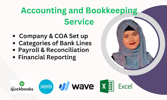 Gig Preview - Do clean up reconciliation and bookkeeping in quickbooks online xero wave