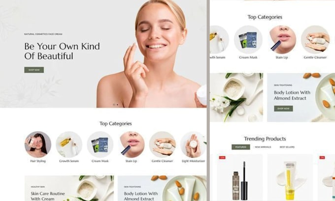 Gig Preview - Shopify store skincare skincare website skincare shopify store  shopify website