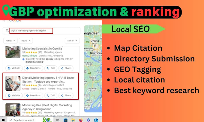 Gig Preview - Do local SEO for google my business gmb ranking and maps citations