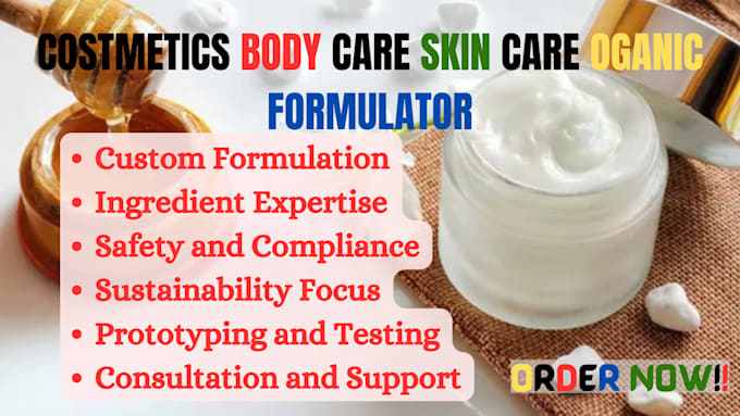 Gig Preview - Do formulations for cosmetic products, personal care products as a chemist