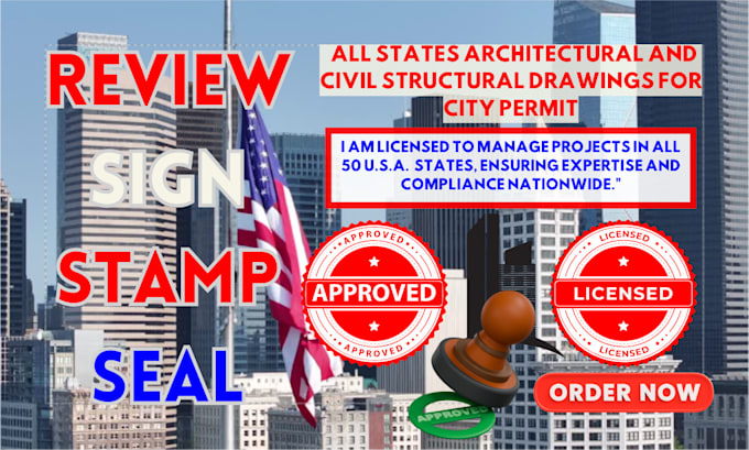 Gig Preview - Do architectural stamp, pe stamp, correct architectural drawings for city permit