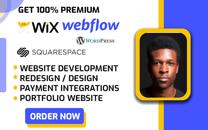 Gig Preview - Build wix website, webflow squarespace wordpress website design and resdesign