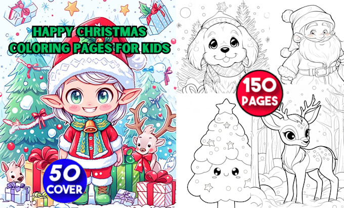 Gig Preview - 200 festive christmas coloring pages for kids