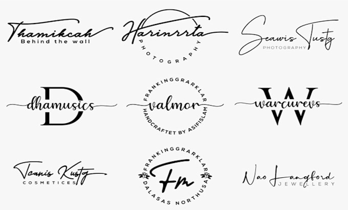 Gig Preview - Design signature logo, monogram, modern and branding kit