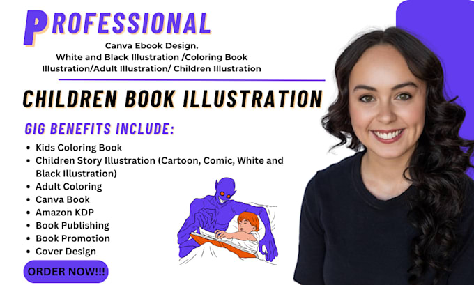 Gig Preview - Design children book illustration, coloring book design, canva ebook design