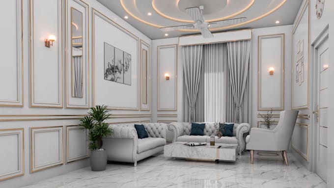 Gig Preview - Do realistic living room 3d designs